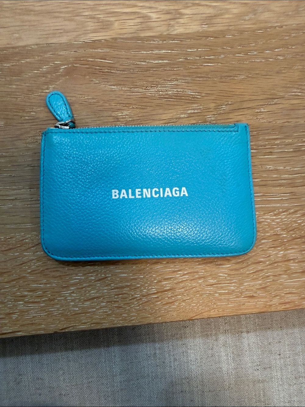 Balenciaga Zip Pouch in Turquoise Blue